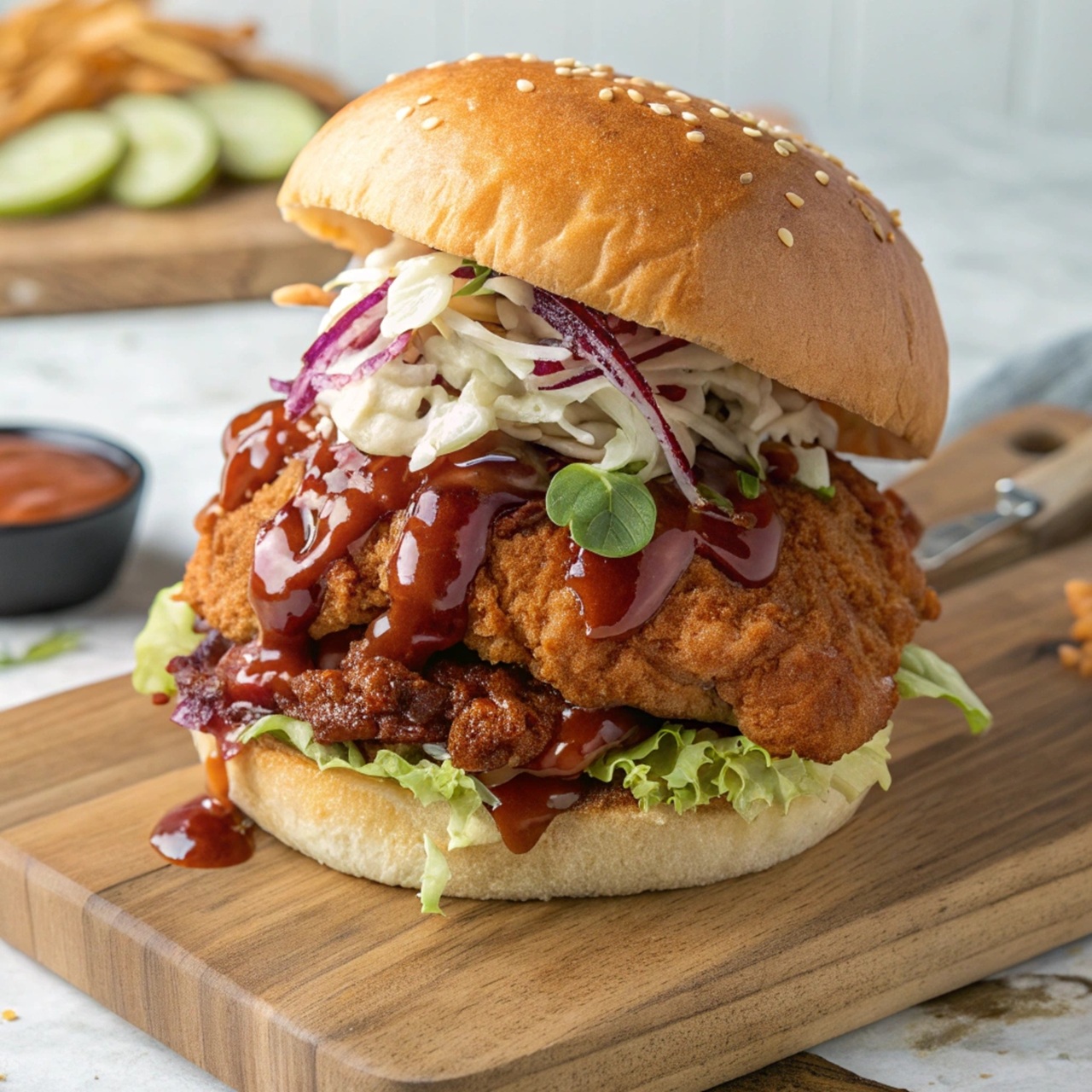 BBQ chicken burger