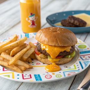 Beef Burger, fries & Bonjus